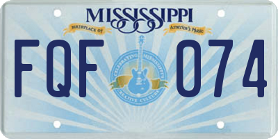 MS license plate FQF074