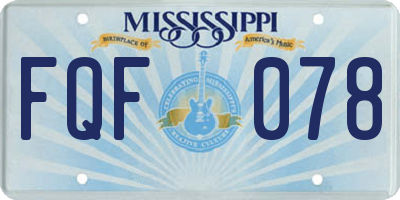 MS license plate FQF078