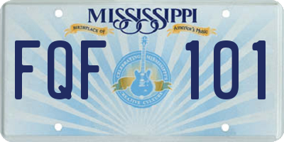 MS license plate FQF101