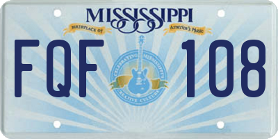 MS license plate FQF108