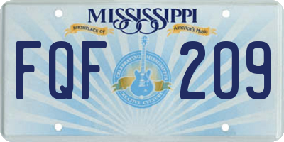 MS license plate FQF209