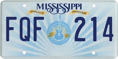MS license plate FQF214
