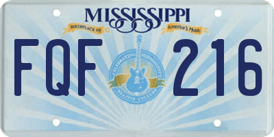 MS license plate FQF216