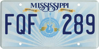 MS license plate FQF289