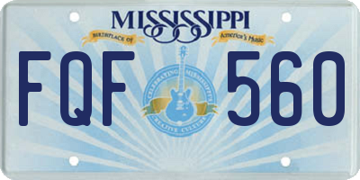 MS license plate FQF560