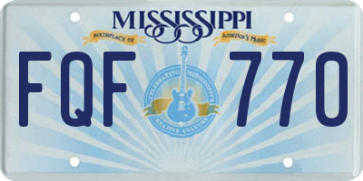 MS license plate FQF770