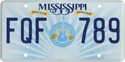 MS license plate FQF789