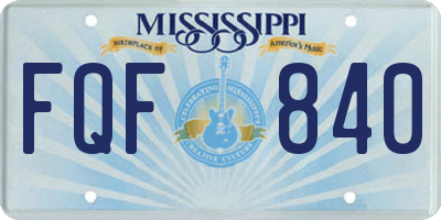 MS license plate FQF840