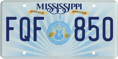 MS license plate FQF850