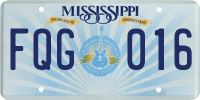 MS license plate FQG016