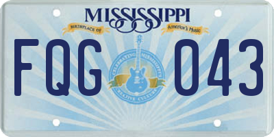 MS license plate FQG043