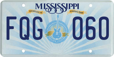 MS license plate FQG060