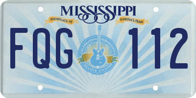 MS license plate FQG112