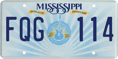 MS license plate FQG114