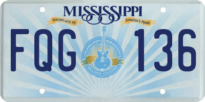 MS license plate FQG136