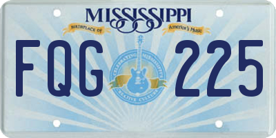 MS license plate FQG225