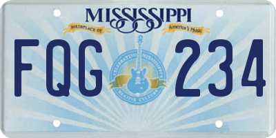 MS license plate FQG234