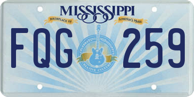 MS license plate FQG259