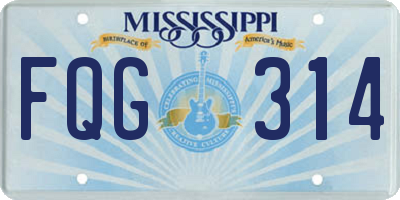 MS license plate FQG314