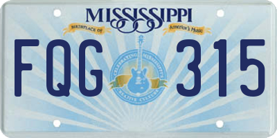 MS license plate FQG315