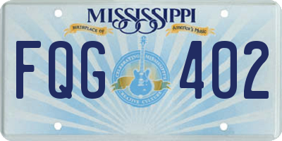 MS license plate FQG402