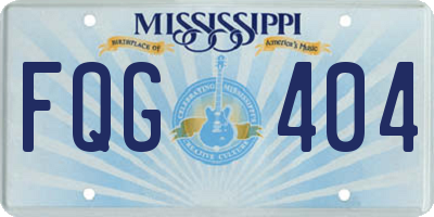 MS license plate FQG404