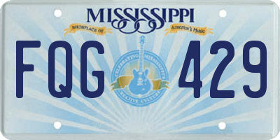 MS license plate FQG429