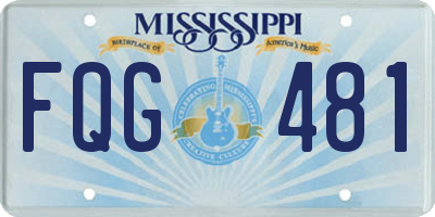 MS license plate FQG481