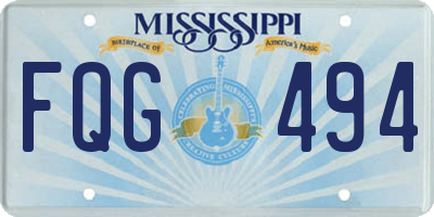 MS license plate FQG494