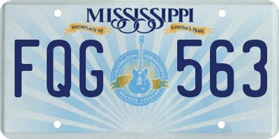 MS license plate FQG563