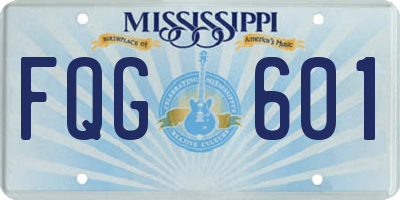 MS license plate FQG601