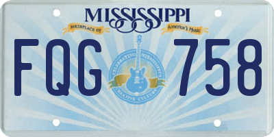 MS license plate FQG758
