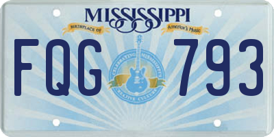 MS license plate FQG793