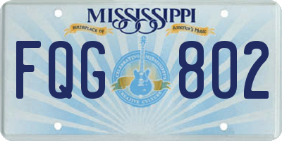 MS license plate FQG802