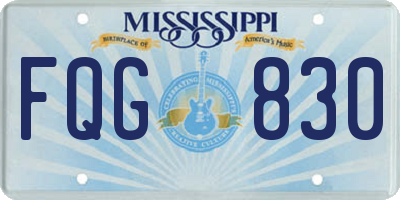 MS license plate FQG830