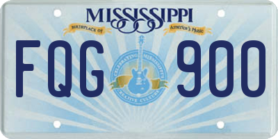 MS license plate FQG900