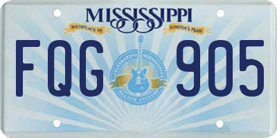 MS license plate FQG905