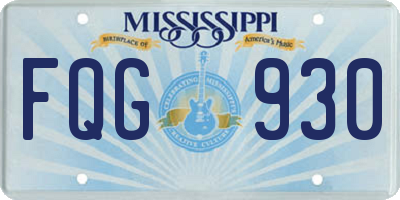 MS license plate FQG930