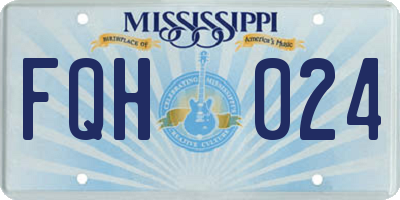 MS license plate FQH024