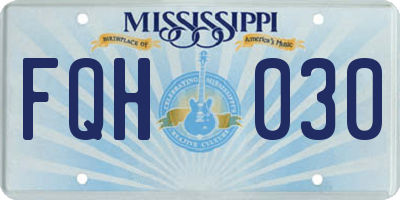 MS license plate FQH030