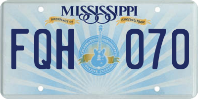 MS license plate FQH070