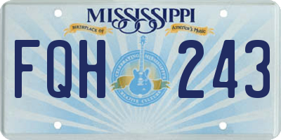 MS license plate FQH243