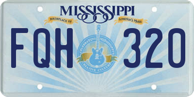 MS license plate FQH320
