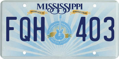 MS license plate FQH403
