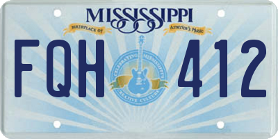 MS license plate FQH412