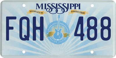 MS license plate FQH488