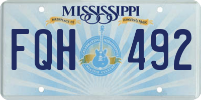 MS license plate FQH492