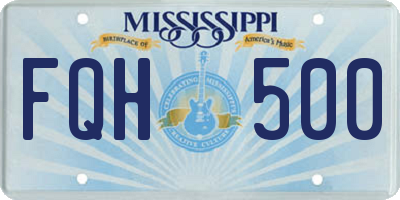 MS license plate FQH500