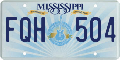 MS license plate FQH504