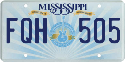 MS license plate FQH505